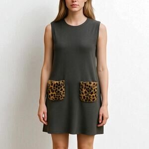 NWT J. Crew Crewcuts Faux-Fur Pocket Sweater Dress Gray Girls Size 16
